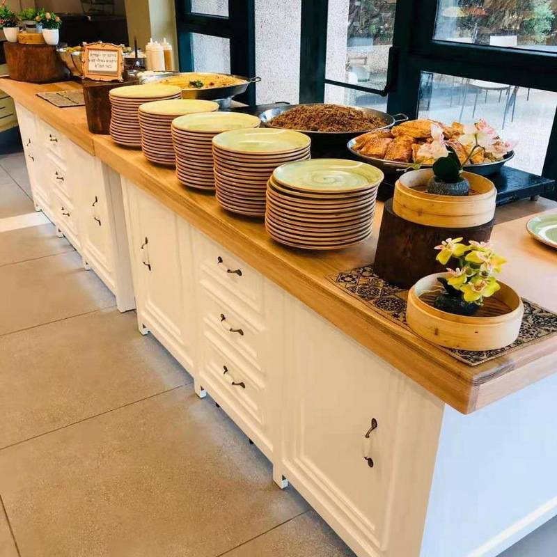 简易户外宴会家具木制餐边柜台 移动储物柜子可折叠桌子自助餐台