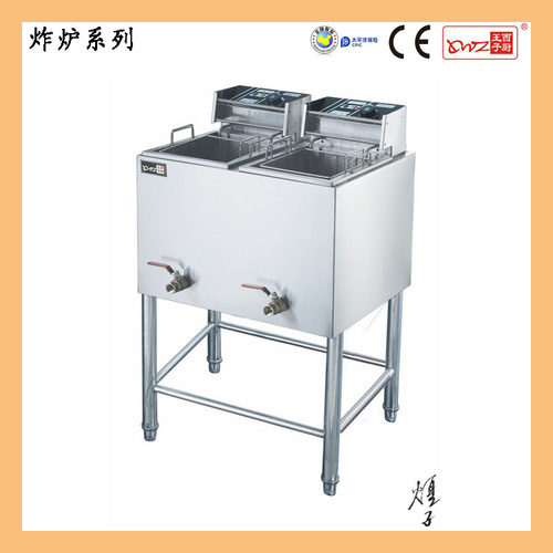 王子西厨油炸锅 电炸炉 立式双缸双筛电炸炉 燃气炸炉 大容量商用