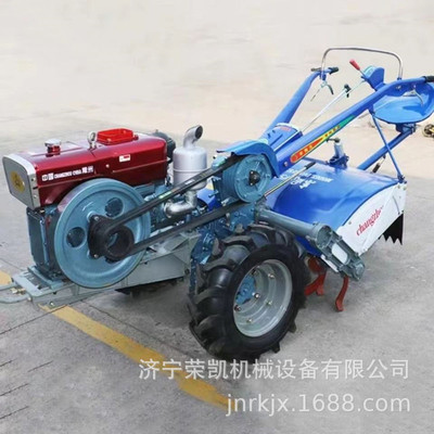 重型151手扶拖拉机 座椅旋耕手扶圆盘犁地机 带灯风冷柴油拖拉机