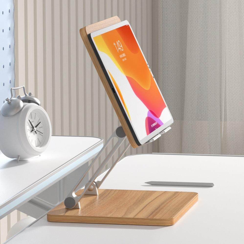 阅读书架桌面电脑支架多功能升降木质平板架画画游戏直播架