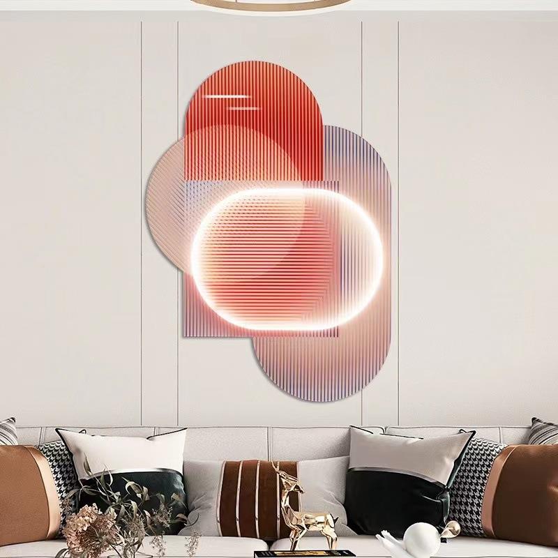 简约北欧风亚克力LED发光实物画现代客厅挂画玄关走廊极简装饰画