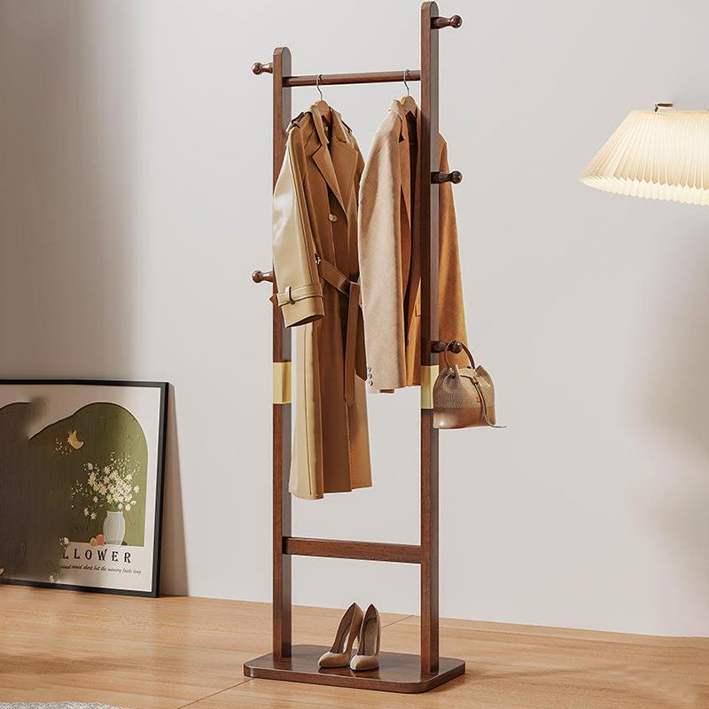 实木挂衣架卧室落地家用衣帽架房间高端室内简易立式挂衣服晾衣架