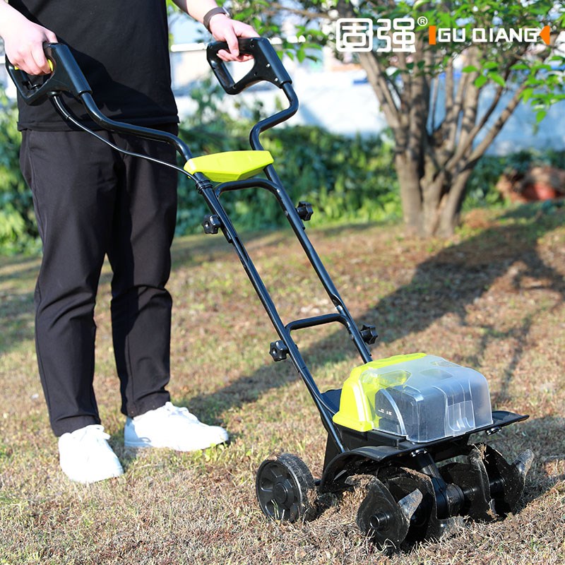 进口40V无刷锂电微耕机电动松土翻土旋耕犁T地机家用花园菜地