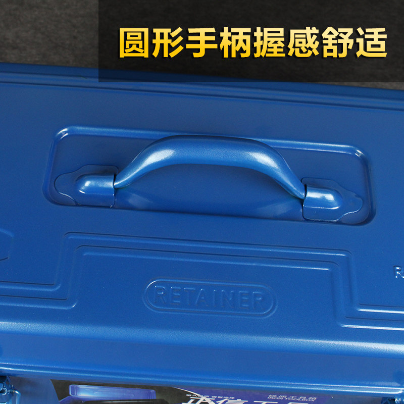 加厚铁皮工具箱大中n小号家用五金铁制工具盒铁箱手提式收纳盒车