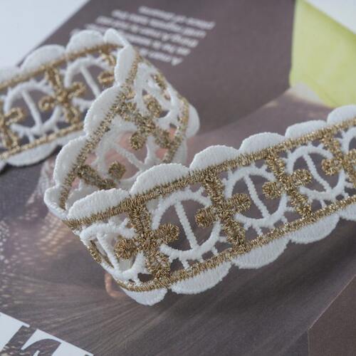 窗帘花边配件辅料网红款法式侧拼接缝金线水溶刺绣立边轻奢 M-605