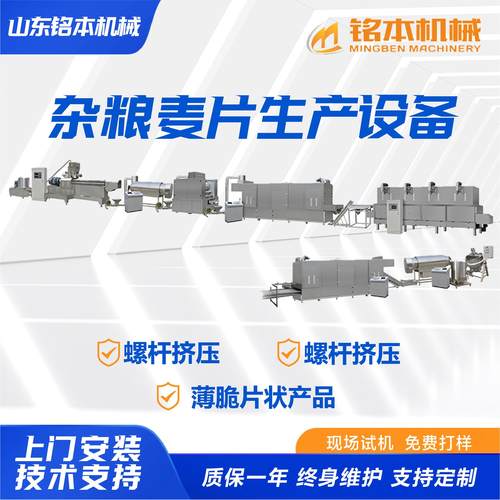 早餐玉米片麦片生产线谷物早餐水果麦片杂粮麦片生产设备