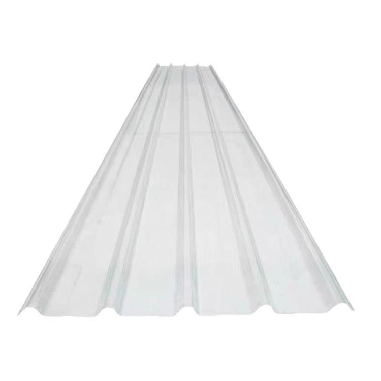屋顶采光瓦双层玻璃纤维顶棚透明FRP透明瓦阳光波浪瓦钢边采光带