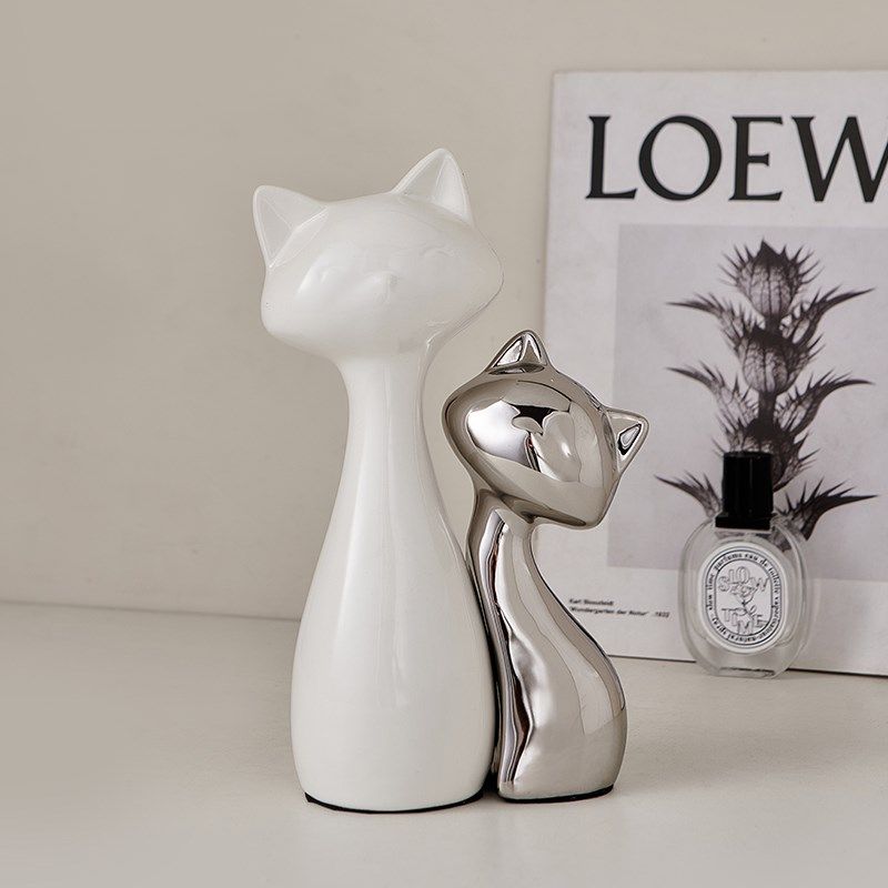 猫咪摆件轻奢家居电视柜玻璃酒柜软装饰品客厅玄关高级感小众,家居饰品,装饰摆件,淘宝优惠券,粉丝福利购,淘宝优惠卷