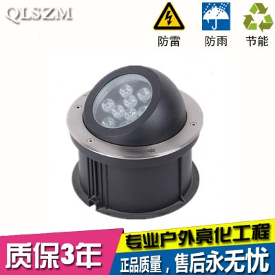 led歪头户外防水射灯园林牛眼地灯地埋灯景墙射灯圆形偏光 埋地灯