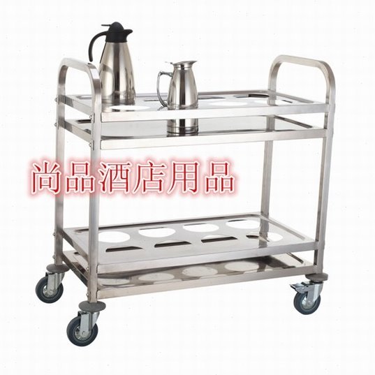 不锈钢热水壶推车养老院水壶车暖水瓶调味双层火锅调味料推车餐厅