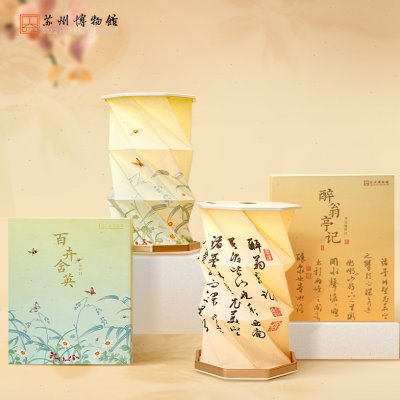 苏州博物馆 百卉含英旋转灯卧室充电伴睡原创小夜灯女友生日礼物
