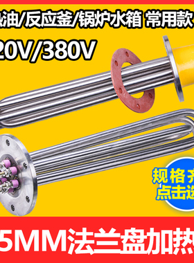 GROOT 导热油加热管电热锅炉工程水箱不锈钢115MM法兰380V大功率