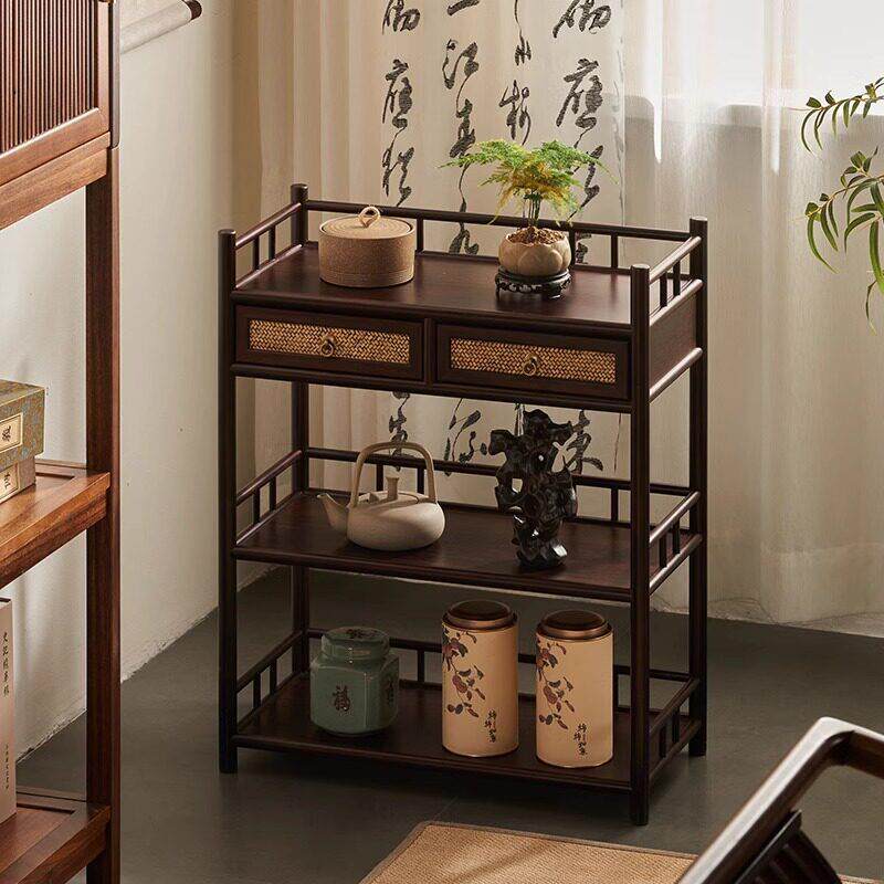 茶柜置物架茶水柜中式简约博古架茶具展示柜子高档茶桌边柜收纳层