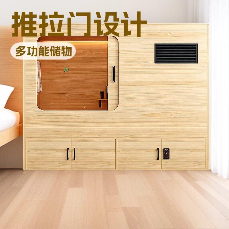 推拉门青旅层床太空舱青年旅社民宿电竞酒店公寓床实木宿舍床厂