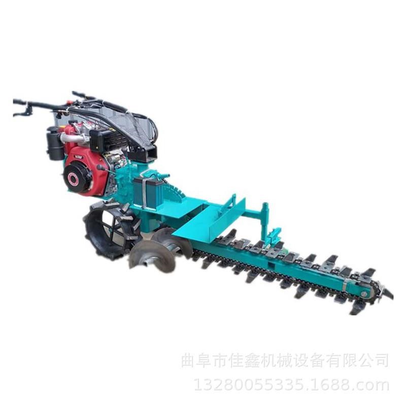 多用途双链条式开沟机价格 柴油果园挖沟开沟机