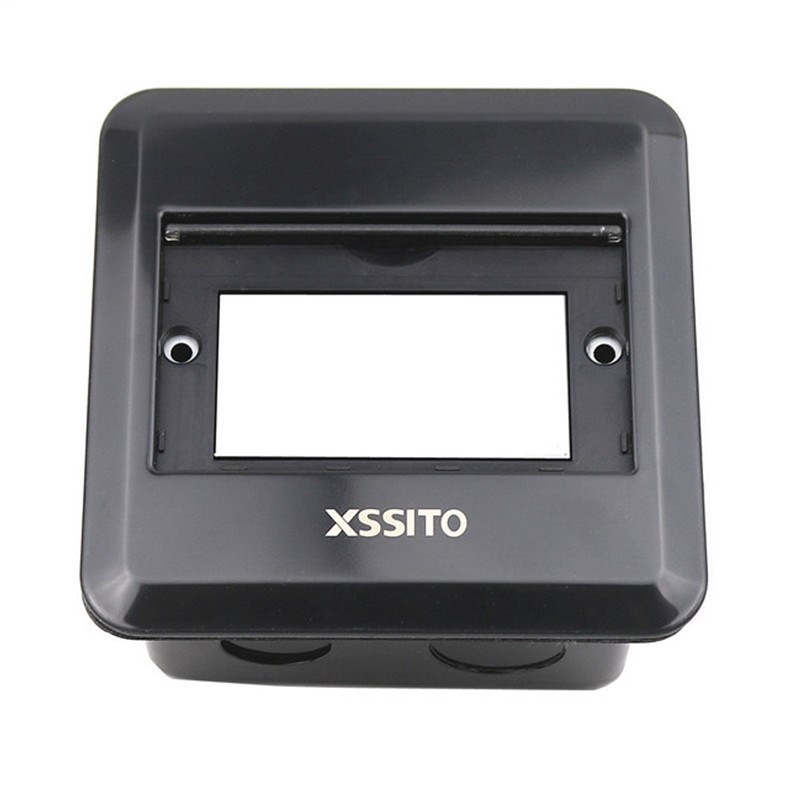 120型隐藏式地插黑色防水超薄单门地面插座空壳不锈钢银色带底盒