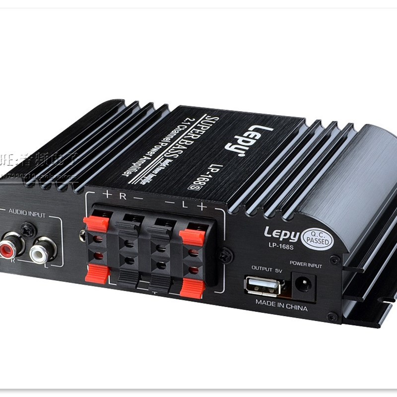 LEPY乐派LP-168S功放2.1声道大功率铝合金外壳12V220V家用黑色