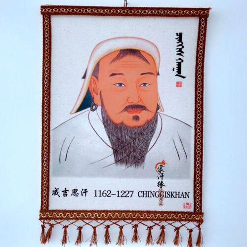 蒙古毡画成吉思汗 内蒙古工艺品 少数民族特色挂画 蒙古包装饰画
