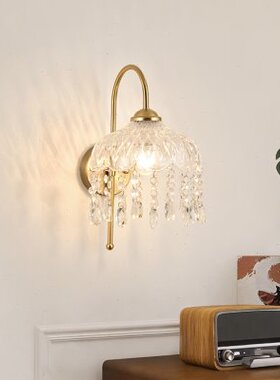 大观园壁灯卧室床头灯轻奢过道走廊客厅背景墙壁灯复古水晶灯J271