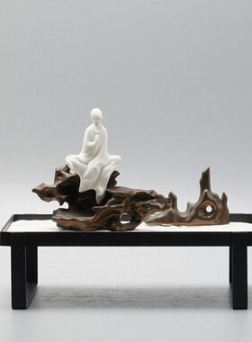 现代新中式创意禅意和尚摆件客厅办公桌电视柜玄关装饰品开业礼物
