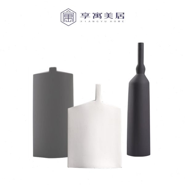 后现代极简北欧风格创意花器陶瓷花瓶样板间装饰品摆件客厅电视柜