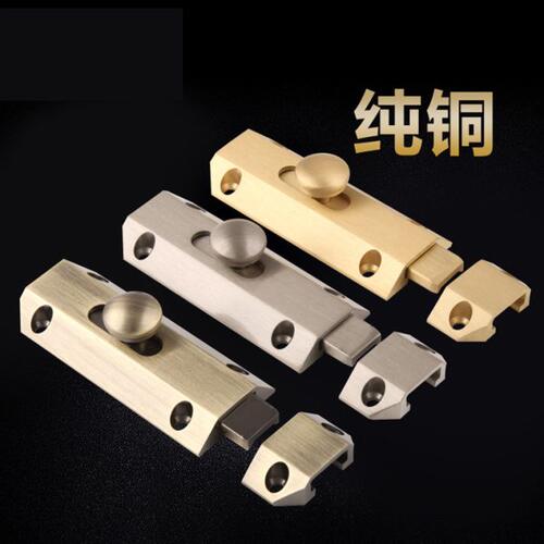 纯铜青古铜明插销对双开门加厚明装全铜木门栓门闩金色插销锁扣