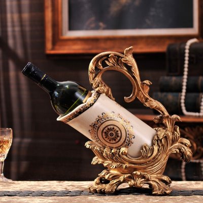 欧式陶瓷红酒架酒柜装饰品摆件创意客厅时尚酒托复古葡萄酒瓶架子