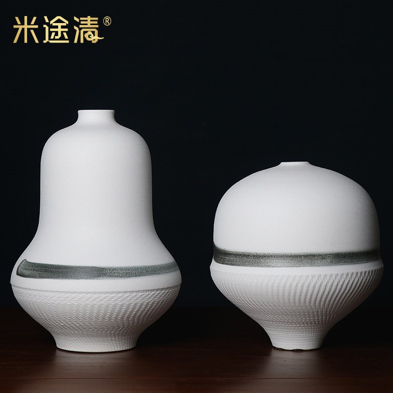 新中式现代简约花瓶陶瓷摆件样板房间售楼处软装饰品玄关客厅卧室