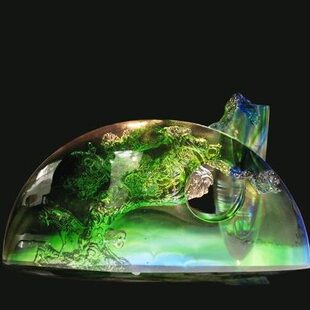 古法琉璃摆件夏氏琉璃D 生日礼物 送老师 领导收藏品 058松鹤延年