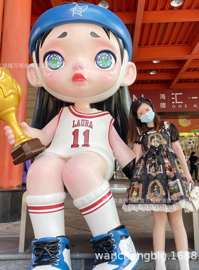 定制篮球宝贝潮玩雕塑NBA篮球模型户外体育馆打卡装饰大摆件工厂