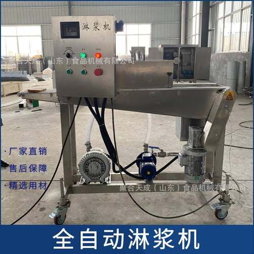 商用雪花鸡柳加工设备厂家腌制鸡柳裹糠机食品全自动上浆机淋浆机