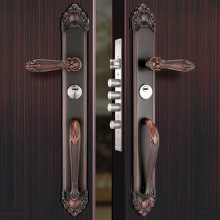 别墅对开大门机械锁整套农村家用超C级防盗门锁豪华大拉手通用型