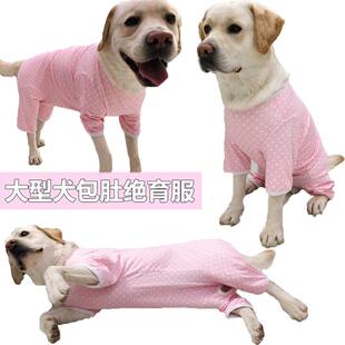 大型犬金毛狗狗衣服全包肚子四脚衣母狗护肚粉色纯棉断奶绝育服