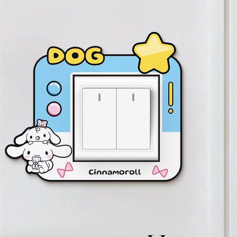 插座开关框架盖隐藏丑陋的装饰墙贴纸C可爱的卡通灯开关面板装饰