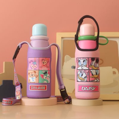 新款手提斜挎式杯套适用花伴森bablov扭扭保温杯600ml保护套壶袋