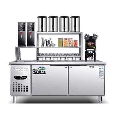 奶茶全套设备冷藏保鲜冰柜奶茶吧台水吧台一体柜冰柜商用冷冻柜