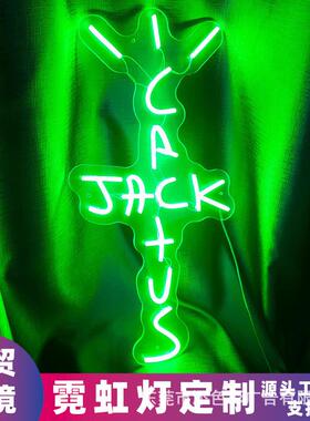 CactusJack霓虹灯仙人掌杰克LED发光造型英文字母气氛围外贸