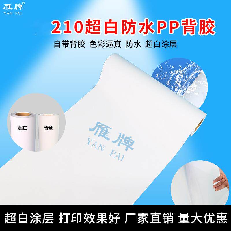 超白210g防水PP打印纸正白不发黄颜料墨带背胶装饰画相纸