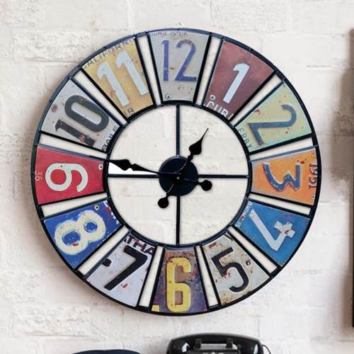 铁艺时钟挂钟产品复古壁钟装饰挂钟圆形钟表