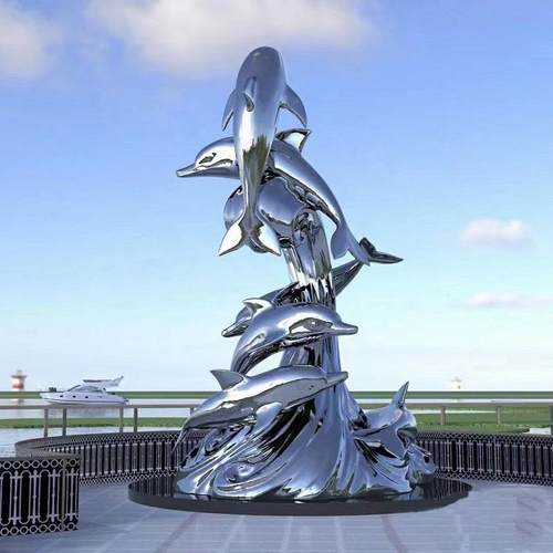 大型不锈钢雕塑户外金属镜面房地产水镜户外地标景观创意雕塑摆件