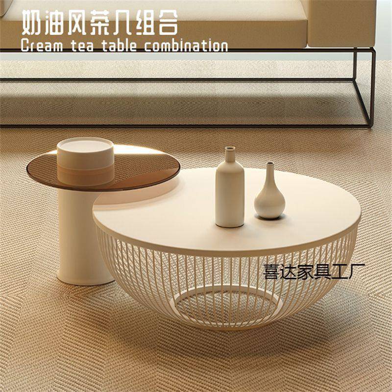 创意圆形茶几小户型客厅家用矮桌组合轻奢卧室小桌子北欧简约茶桌