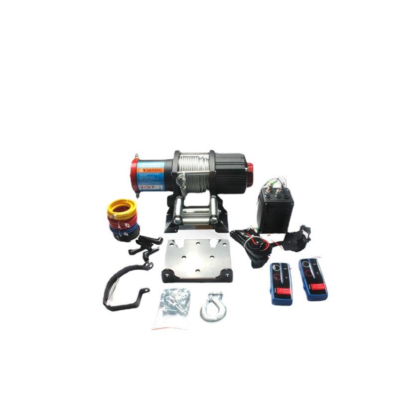 4500磅R型绞盘小型电动绞盘厂销卷扬机磨砂质感附全套配件