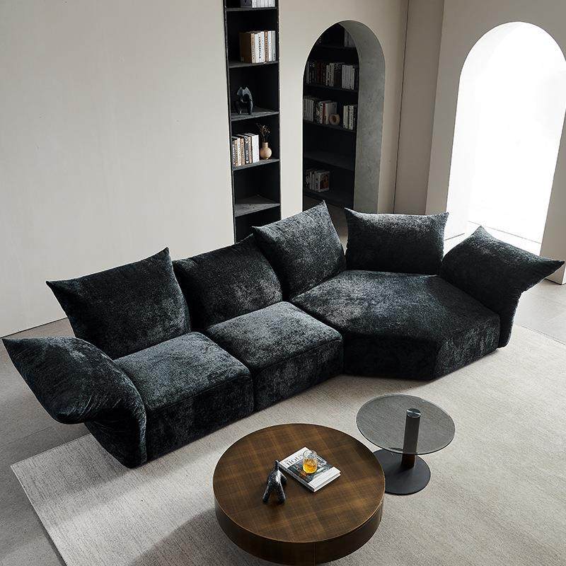 意式极简花瓣沙发客厅大平层高端别墅转角大小户型真皮沙发