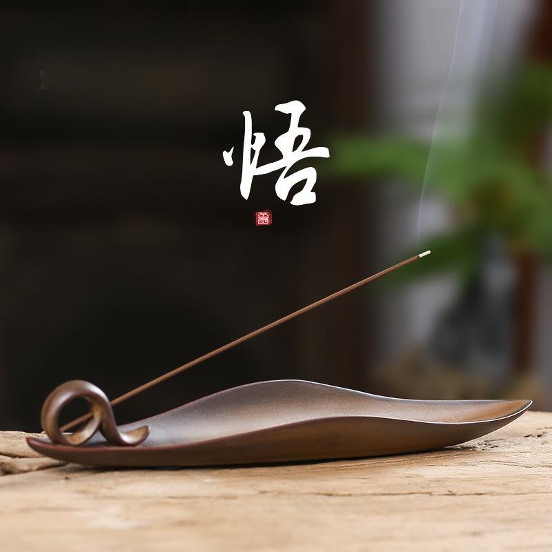 檀香线香炉陶瓷香薰炉线香插创意家用沉香香座室内复古茶道卧香炉