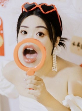 手持式放大镜结婚礼领证新娘拍照道具搞怪哈哈镜面小摆件卡通贴纸
