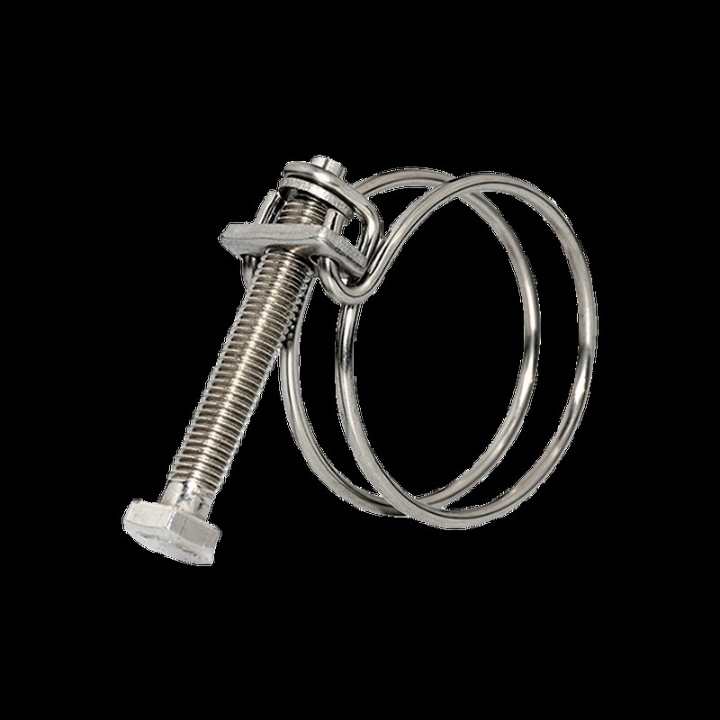 304/201不锈钢双钢丝喉箍管夹燃气管固定器水管钢结构橡胶管卡箍