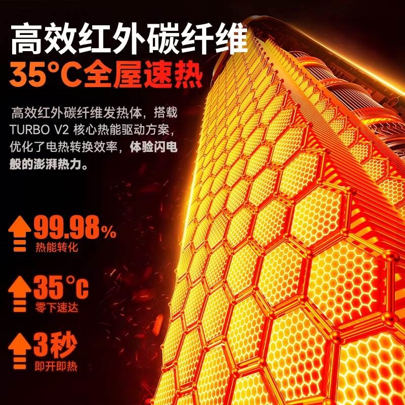 暖风机家用取暖器2024新款石墨烯大面积电热婴儿浴室洗澡油汀节能
