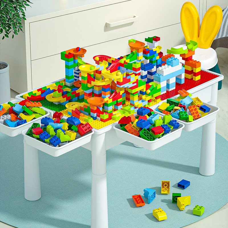 多功能积木桌子儿童拼装玩具男女孩生日礼物3-6岁益智力开发动脑7