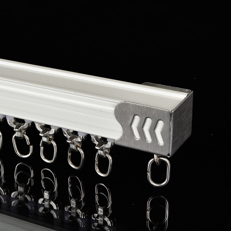 铝合金轨道窗帘杆子罗马杆直轨滑轨静音顺滑单轨双轨顶装侧装包邮