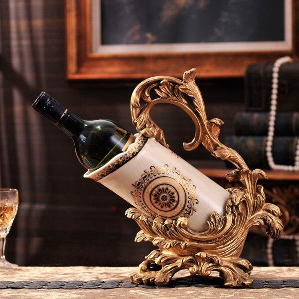 欧式陶瓷红酒架酒柜装饰品摆件创意客厅时尚酒托复古葡萄酒瓶架子